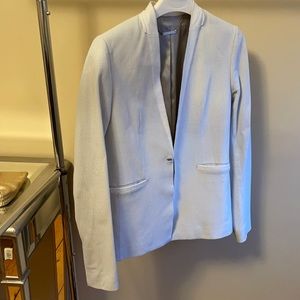 Leather Elie Tahari blazer jacket in off white color.